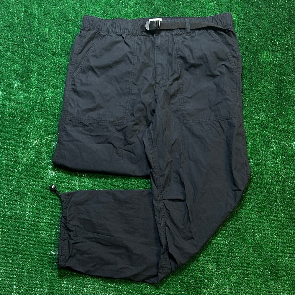 H&M Black Relaxed Fit Belted Cargo Pants Utility Techwear Men's Size Large